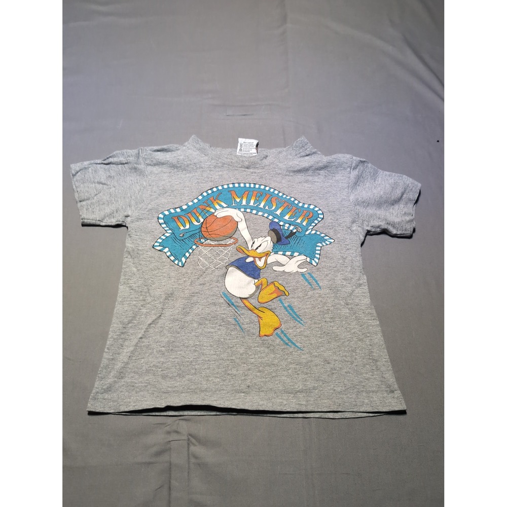 Vintage Disney Mickey Mouse Sports Club Donald‎ Dunk Meister Kids Tee